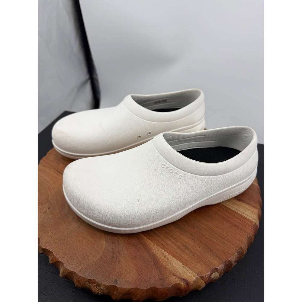 Crocs On-The-clock Clogs Women Size 9 White Slip Resistant Work Shoes 205073 - Picture 4 of 8